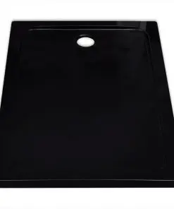 vidaXL Rectangular ABS Shower Base Tray Black 80 x 110 cm