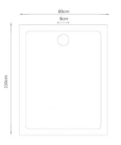 vidaXL Rectangular ABS Shower Base Tray Black 80 x 110 cm