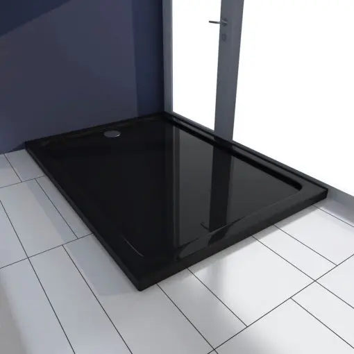 vidaXL Rectangular ABS Shower Base Tray Black 80 x 110 cm