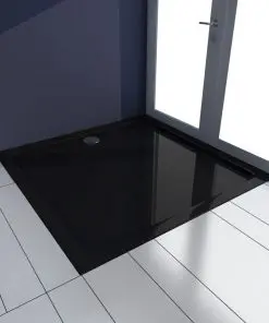 vidaXL Square ABS Shower Base Tray Black 90 x 90 cm