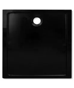 vidaXL Square ABS Shower Base Tray Black 90 x 90 cm