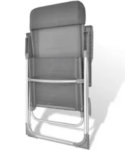 Foldable Adjustable Camping Chairs Aluminium Set of 2