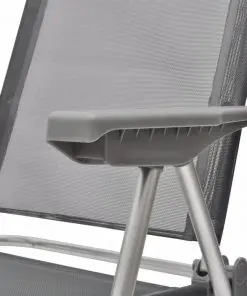 Foldable Adjustable Camping Chairs Aluminium Set of 2