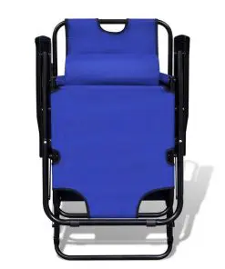 vidaXL Folding Sun Lounger 2 pcs with Footrests Steel Blue