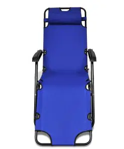 vidaXL Folding Sun Lounger 2 pcs with Footrests Steel Blue