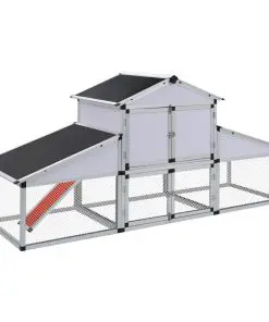 vidaXL Chicken Coop with Runs and 1 Nest Box Aluminium