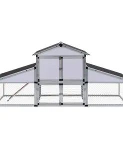 vidaXL Chicken Coop with Runs and 1 Nest Box Aluminium