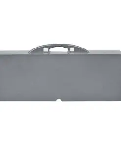 Foldable Camping Table Set with 4 Stools Aluminium Extra Light Grey