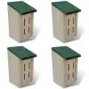 Butterfly House 14x15x22 cm Set of 4