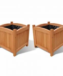 Wooden Raised Bed 30x30x30 cm Set of 2