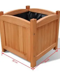 Wooden Planter 30x30x30 cm Set of 2