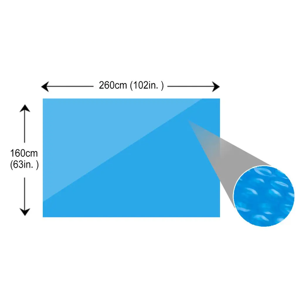 vidaXL Rectangular Pool Cover 260 x 160 cm PE Blue