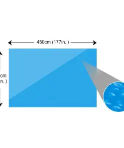 vidaXL Rectangular Pool Cover 450 x 220 cm PE Blue