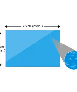 vidaXL Rectangular Pool Cover 732 x 366 cm PE Blue
