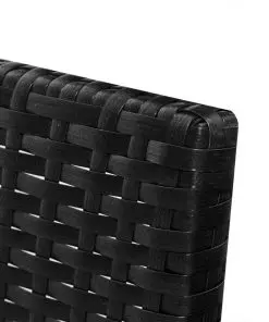 vidaXL 3 Piece Garden Lounge Set with Cushions Poly Rattan Black