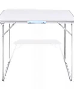 Foldable Camping Table with Metal Frame 80 x 60 cm