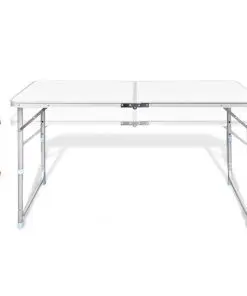 vidaXL Foldable Camping Table Aluminium 120 x 60 cm