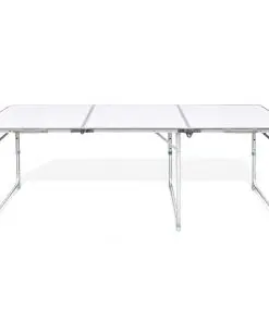 Foldable Camping Table Height Adjustable Aluminium 180 x 60 cm