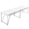 Foldable Camping Table Height Adjustable Aluminium 240 x 60 cm