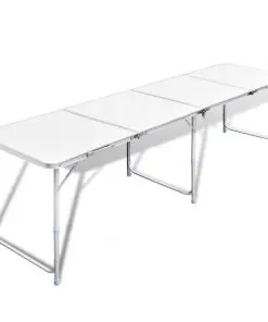 Foldable Camping Table Height Adjustable Aluminium 240 x 60 cm Foldable Camping Table Height Adjustable Aluminium 240 x 60 cm