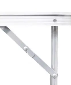 Foldable Camping Table Height Adjustable Aluminium 240 x 60 cm