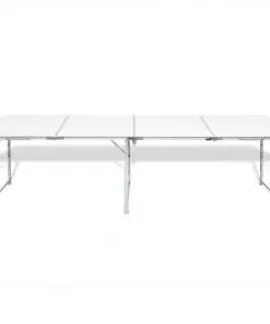 Foldable Camping Table Height Adjustable Aluminium 240 x 60 cm