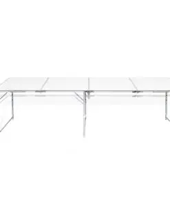 Foldable Camping Table Height Adjustable Aluminium 240 x 60 cm