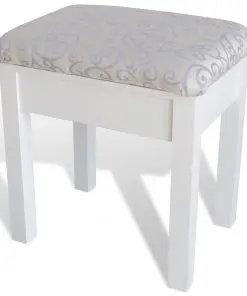 vidaXL Dressing Table with Stool and 1 Flip-up Mirror White