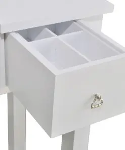 vidaXL Dressing Table with Stool and 1 Flip-up Mirror White