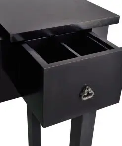 vidaXL Dressing Table with Stool and 1 Flip-up Mirror Black