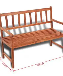 vidaXL Garden Bench 120 cm Solid Acacia Wood