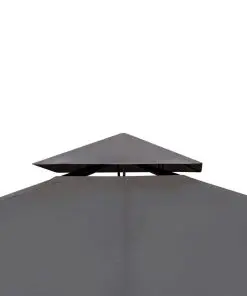 vidaXL Poly Rattan Gazebo with Dark Grey Roof 3 x 3 m