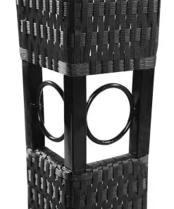 vidaXL Poly Rattan Gazebo with Dark Grey Roof 3 x 3 m
