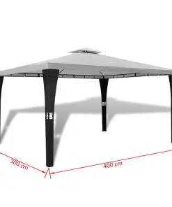 vidaXL Poly Rattan Gazebo with Cream White Roof 3 x 4 m