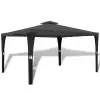 vidaXL Poly Rattan Gazebo with Dark Grey Roof 3 x 4 m