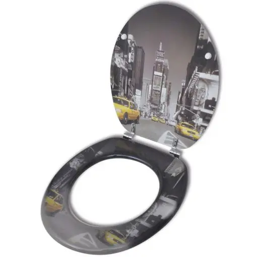 vidaXL Toilet Seats with Hard Close Lids MDF New York