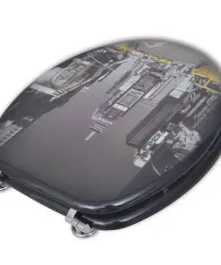 vidaXL Toilet Seats with Hard Close Lids MDF New York