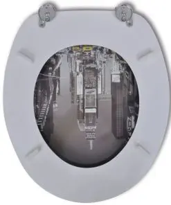 vidaXL Toilet Seats with Hard Close Lids MDF New York