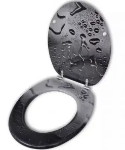 vidaXL Toilet Seats with Hard Close Lids MDF Water