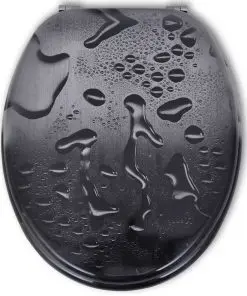 vidaXL Toilet Seats with Hard Close Lids MDF Water