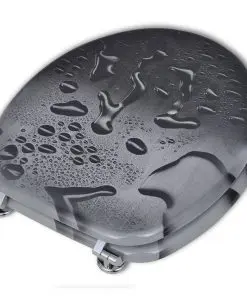 vidaXL Toilet Seats with Hard Close Lids MDF Water