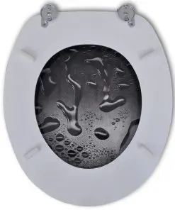 vidaXL Toilet Seats with Hard Close Lids MDF Water