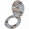 vidaXL Toilet Seats with Hard Close Lids MDF Pebbles