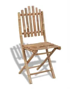 vidaXL 5 Piece Folding Outdoor Dining Set Bamboo