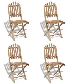 vidaXL 5 Piece Folding Outdoor Dining Set Bamboo