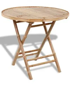 vidaXL 5 Piece Folding Outdoor Dining Set Bamboo