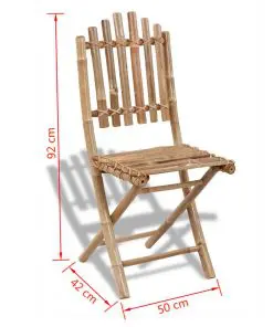 vidaXL 5 Piece Folding Outdoor Dining Set Bamboo