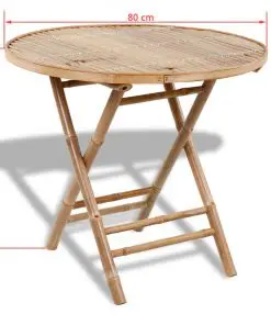 vidaXL 5 Piece Folding Outdoor Dining Set Bamboo