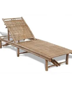 vidaXL Sun Lounger Bamboo