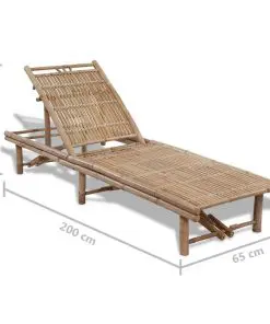 vidaXL Sun Lounger Bamboo